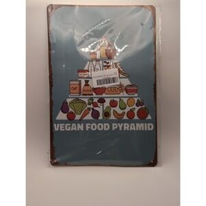 Vegan Food‎ Pyramid-Steel Decor Sign 12x8